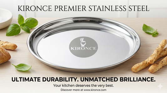 Mirror Finish Premium Stainless Steel Dinner Plate Set of 4
