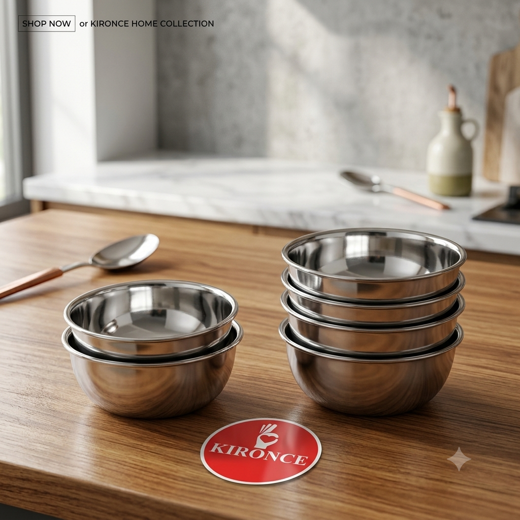 KIRONCE premium Dinner Set Pack of 48 Stainless Steel Dinner Set (Steel)